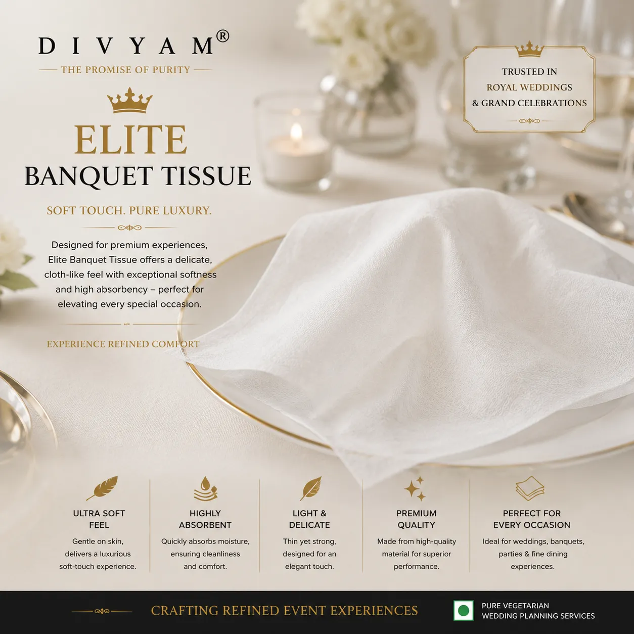 Elite Banquet Tissue — Hospitality Service Collection by D I V Y A M®